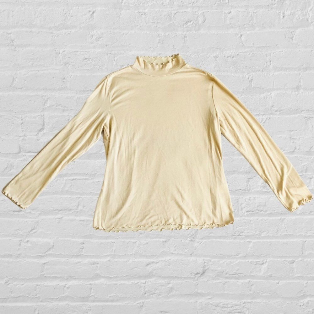 Grateful Days Long sleeve Scalloped EdgeTurtleneck